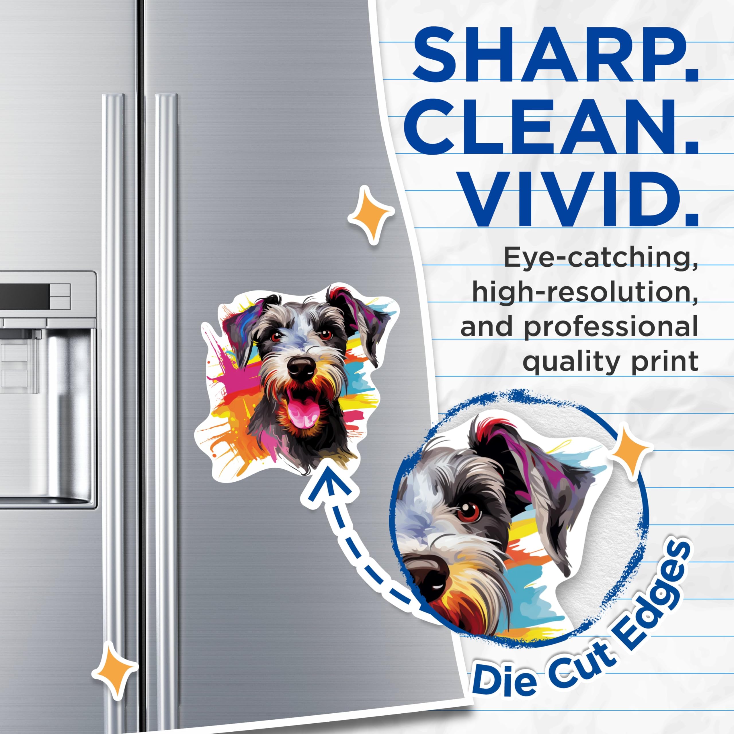(2 Pack) Miniature Schnauzer Dog Breed Magnets - 5 Inches On Longest Side - Choose from Over 100 Dog Breeds - for Cars, Refrigerators, Toolboxes - Made in USA - MAG1903