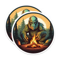 (2 Pack) Bigfoot Campfire Magnets - Sasquatch Forest Decor - Cryptid Outdoor Adventure - 5 Inches On Longest Side - Thick Durable Magnet - Made in USA - MAG20962