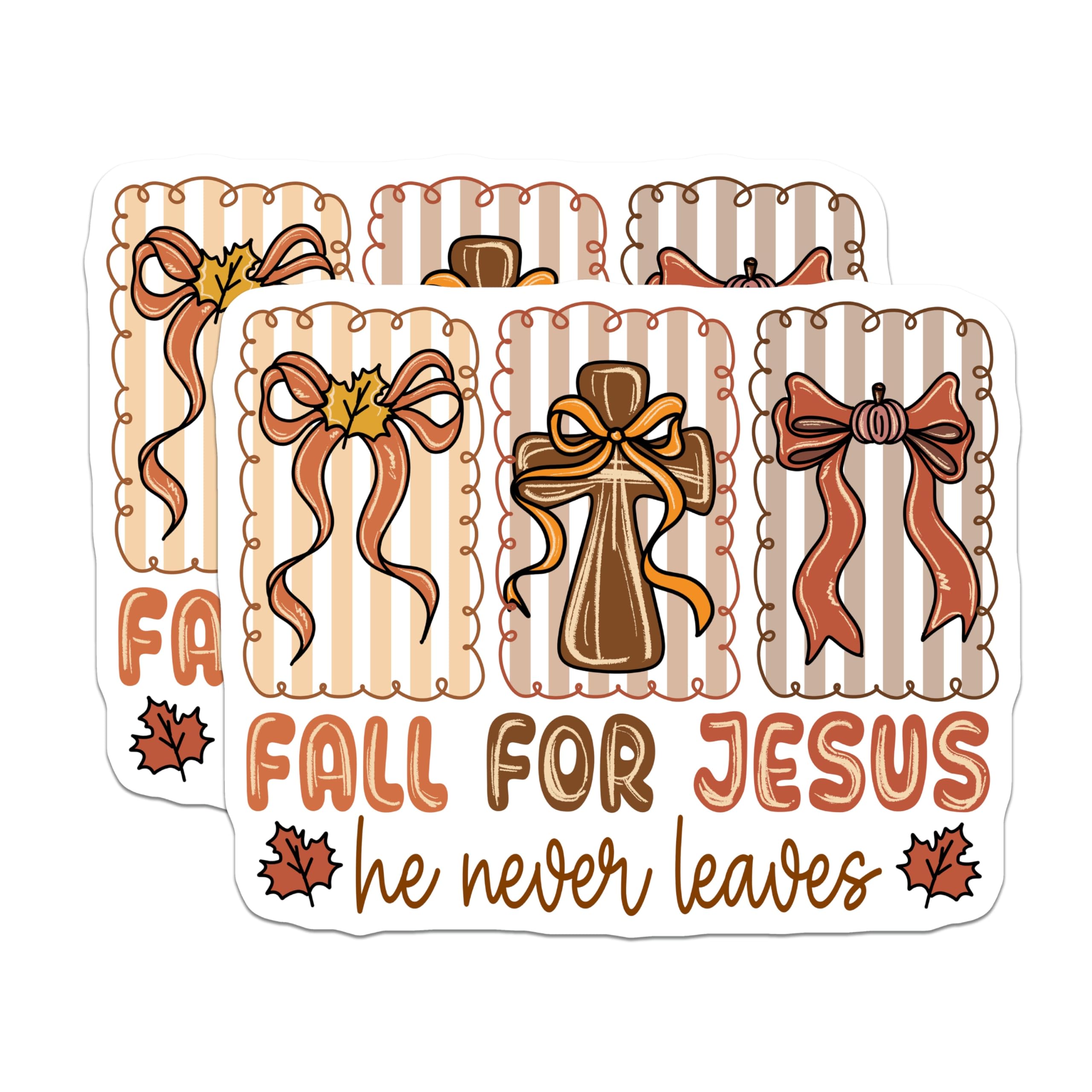 (2 Pack) Fall Jesus Magnets - Christian Religious Autumn Decoration - Scripture Faith Refrigerator Locker Magnets - 5 Inches On Longest Side - Thick Durable Magnet - Made in USA - MAG24786