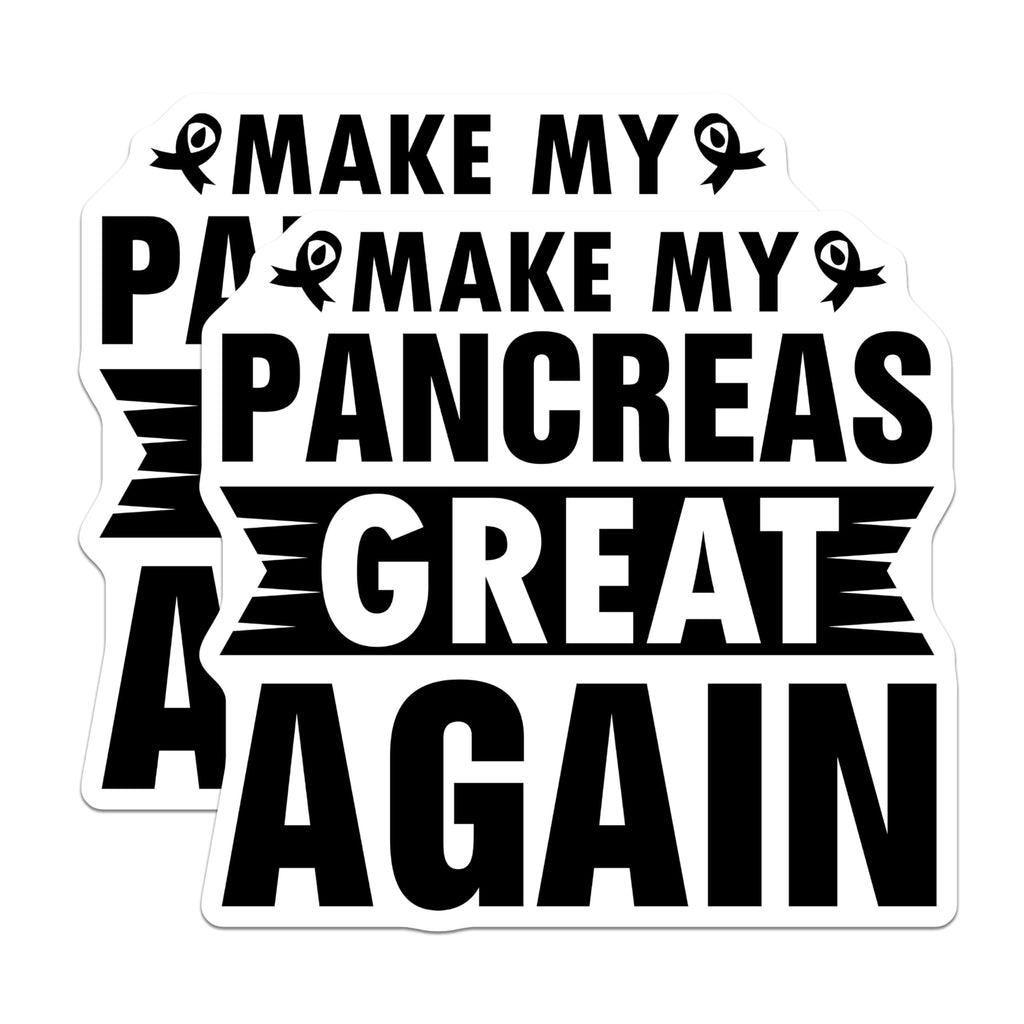 (2 Pack) Make My Pancreas Great Again Stickers - Diabetes Awareness Decals - Funny Health Support Stickers - 5" On Longest Side - Sticks to Smooth Flat Surfaces - Made in USA - BMCS5157