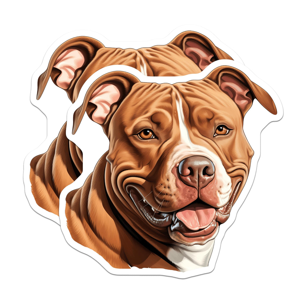 (2 Pack) Pitbull Dog Magnets - Smiling Pitbull Art - Dog Lover Kitchen Fridge Magnet - Pet Owner Decor - 5 Inches On Longest Side - Thick Durable Magnet - Made in USA - MAG29928