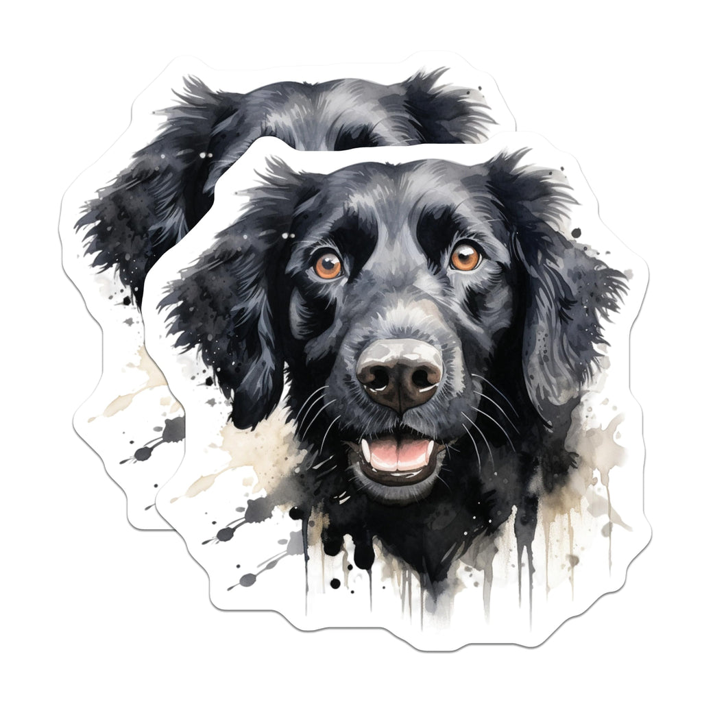 (2 Pack) Black Dog Magnets - Watercolor Dog Art - Pet Lover Home Decor - 5 Inches On Longest Side - Thick Durable Magnet - Made in USA - MAG27390