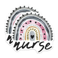 (2 Pack) Nurse Stickers - Cute Nurse Rainbow - Healthcare Appreciation Stickers - 5" On Longest Side - Sticks to Smooth Flat Surfaces - Made in USA - BMCS9337