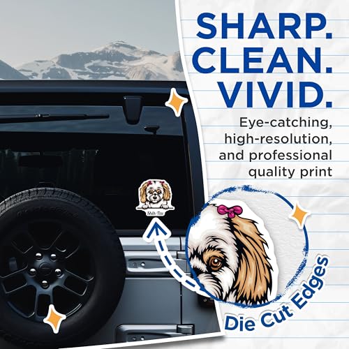 (2 Pack) Shih Tzu Dog Breed Stickers - Adorable Dog - Cute Pet - Shih Tzu Lover - Dog Owner - 5" On Longest Side - Sticks to Smooth Flat Surfaces - Made in USA - BMCS4232