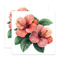 (2 Pack) Pink Hibiscus Magnets - Tropical Flower Decor - Summer Kitchen Accent - 5 Inches On Longest Side - Thick Durable Magnet - Made in USA - MAG29272