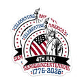 (2 Pack) 4th of July Magnets - Statue of Liberty Semiquincentennial - 1776 to 2026 Celebration - 5 Inches On Longest Side - Thick Durable Magnet - Made in USA - MAG29524