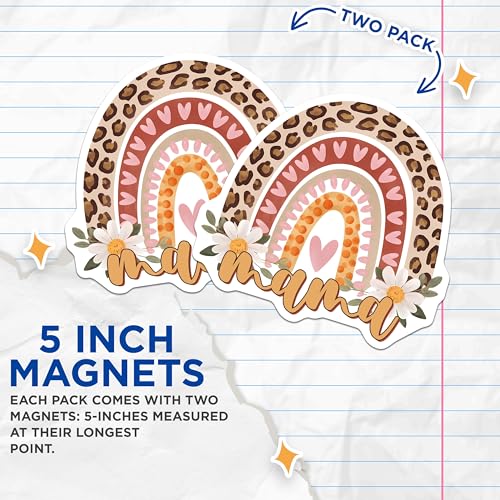 (2 Pack) Mama Rainbow Magnets Magnets - 5" On Longest Side - Made in USA - Sticks to Refrigerators & Metal Surfaces - MAG8474