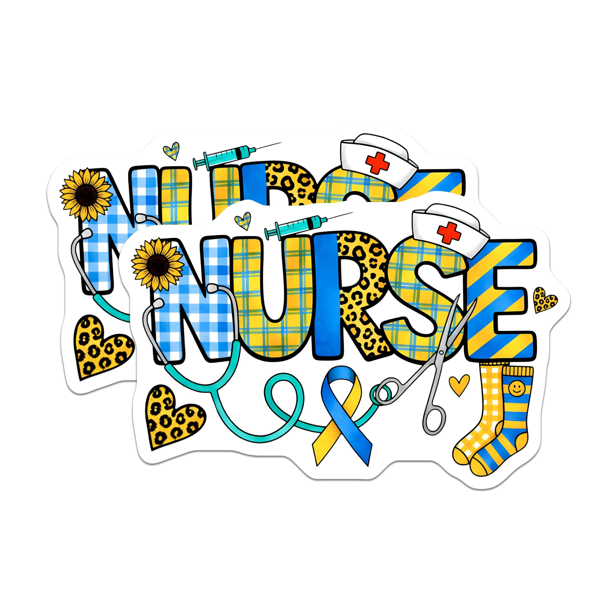 (2 Pack) Nurse Magnets - Healthcare Professional Decor - RN Graduation Appreciation Gift - 5 Inches On Longest Side - Thick Durable Magnet - Made in USA - MAG25341