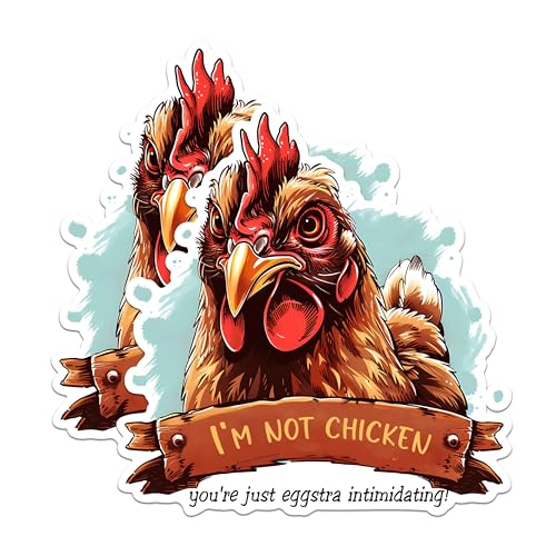 (2 Pack) I'm Not Chicken Magnets - Funny Chicken Joke Magnets - Farm Animal Humor Decor Magnets- 5" On Longest Side - for Fridges, Toolboxes, Cars - Made in USA - MAG2600