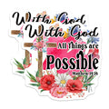 (2 Pack) Christian Faith Magnets - Matthew 19:26 Scripture Verse - with God All Things are Possible Home Decor - 5 Inches On Longest Side - Thick Durable Magnet - Made in USA - MAG19705