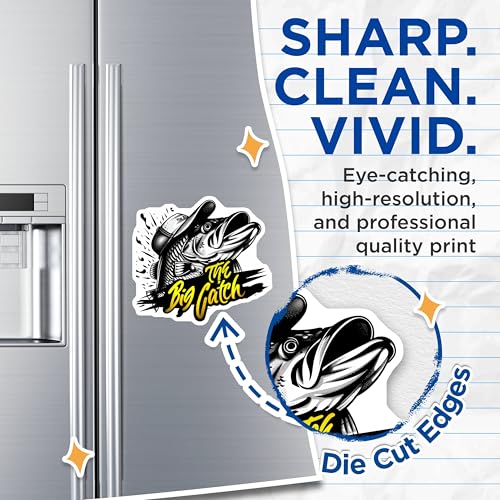 (2 Pack) The Big Catch Magnets - Fish Art Magnets - Outdoor Fishing Decor Magnets - 5" On Longest Side - for Cars, Refrigerators, Toolboxes, Lockers - Made in USA MAG3586