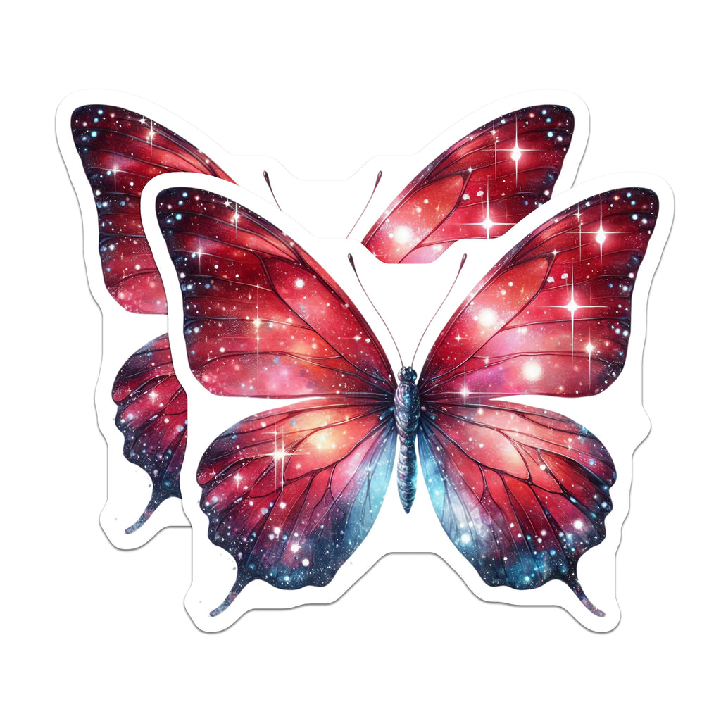 (2 Pack) Cosmic Butterfly Magnets - Galaxy Space Decor - Whimsical Nature Art - 5 Inches On Longest Side - Thick Durable Magnet - Made in USA - MAG36773