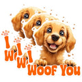 (3 Pack) I Woof You Decals - Cute Dog Lover - Laptop Decal - 3 Inches On Longest Side - Easy Peel & Apply - Made in USA - 3MCS1238