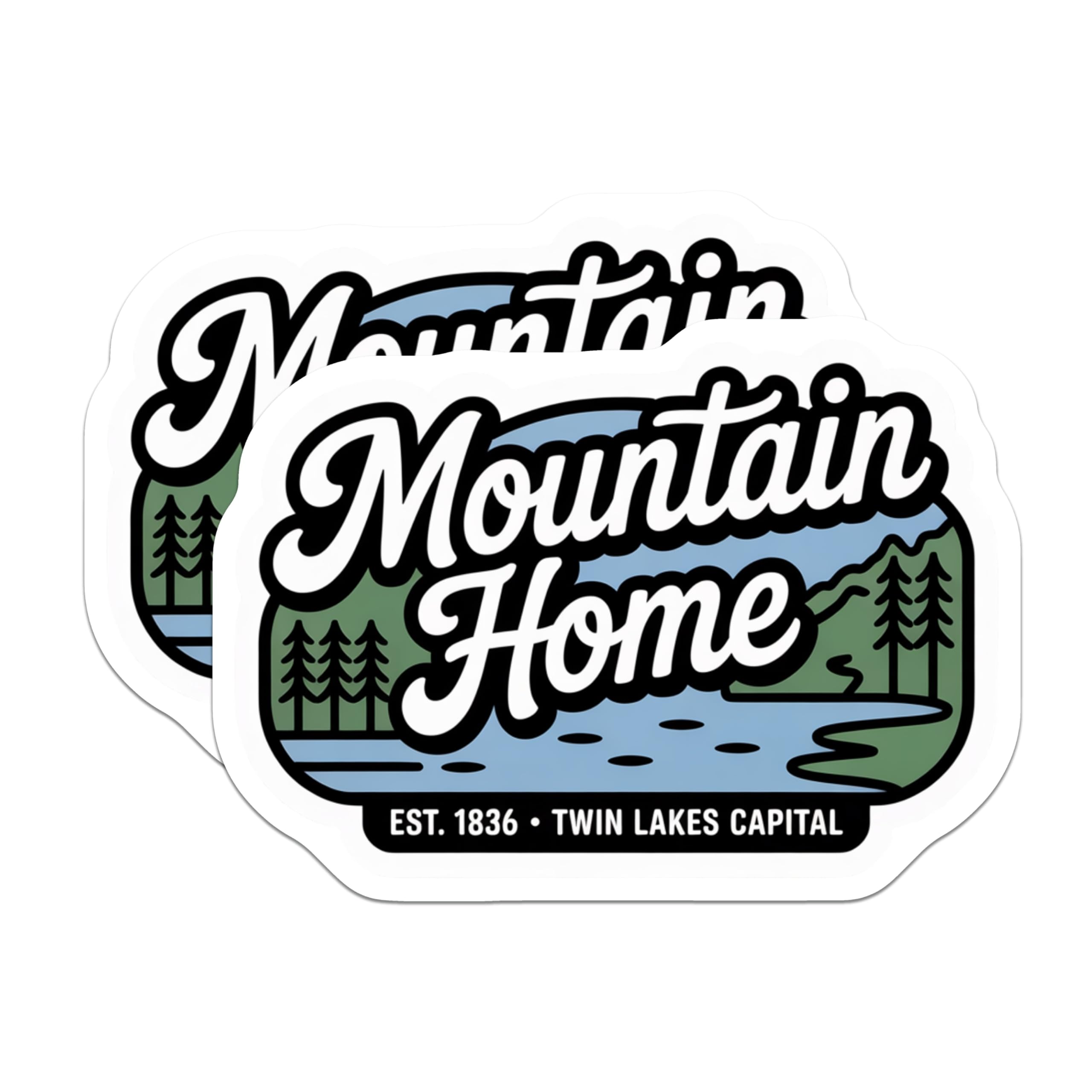 (2 Pack) Mountain Home Magnets - Twin Lakes Souvenir - Cabin Decor - 5" On Longest Side - Premium Magnet - for Cars, Refrigerators, Toolboxes, Lockers - Made in USA - MAG17328