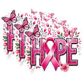 (3 Pack) Hope Ribbon Decals - Breast Cancer Awareness - Butterfly Decals - 3 Inches On Longest Side - Easy Peel & Apply - Made in USA - 3MCS1664