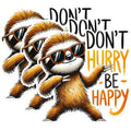 (3 Pack) Funny Sloth Decals - Don't Hurry Be Happy - Laptop Decal - 3 Inches On Longest Side - Easy Peel & Apply - Made in USA - 3MCS1553
