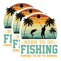 (3 Pack) Fishing Decals - Born to Fish - School Forced - Laptop Decal - 3 Inches On Longest Side - Easy Peel & Apply - Made in USA - 3MCS2702
