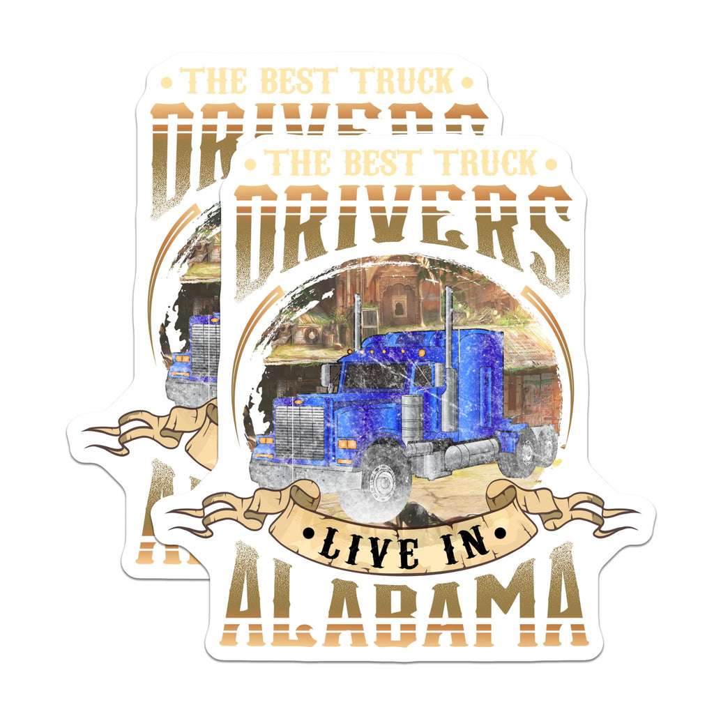(2 Pack) Alabama Truck Driver Magnets - Best Trucker State Pride Decor - Semi Truck Enthusiast Highway Haulers - 5 Inches On Longest Side - Thick Durable Magnet - Made in USA - MAG19014