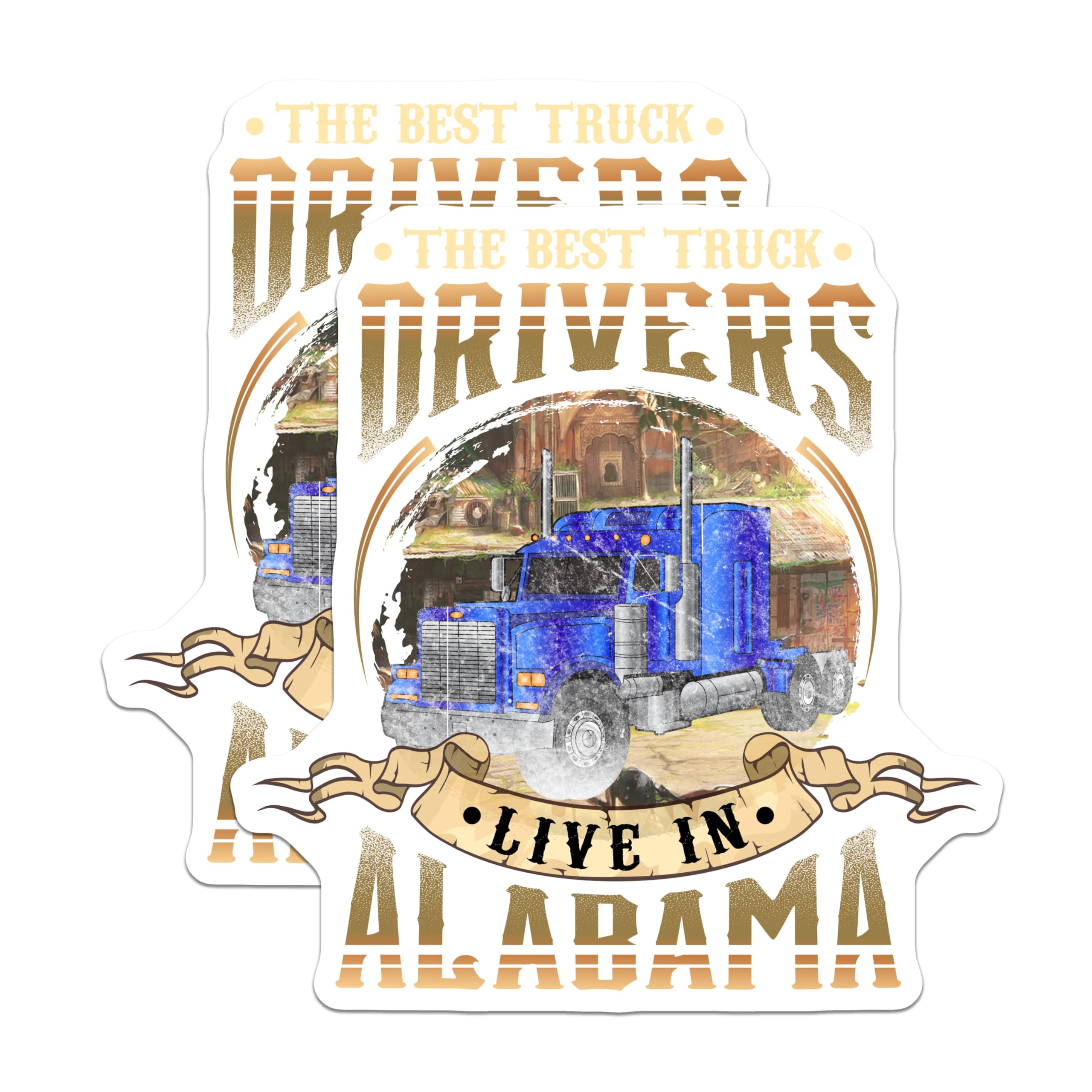 (2 Pack) Alabama Truck Driver Magnets - Best Trucker State Pride Decor - Semi Truck Enthusiast Highway Haulers - 5 Inches On Longest Side - Thick Durable Magnet - Made in USA - MAG19014