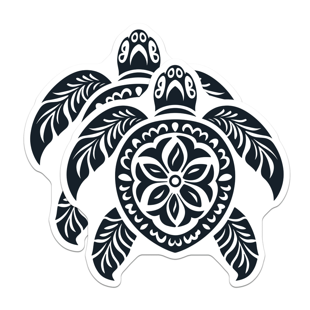 (2 Pack) Hawaiian Sea Turtle Magnets - Polynesian Ocean Decor - Coastal Home Fridge Art - 5 Inches On Longest Side - Thick Durable Magnet - Made in USA - MAG36440