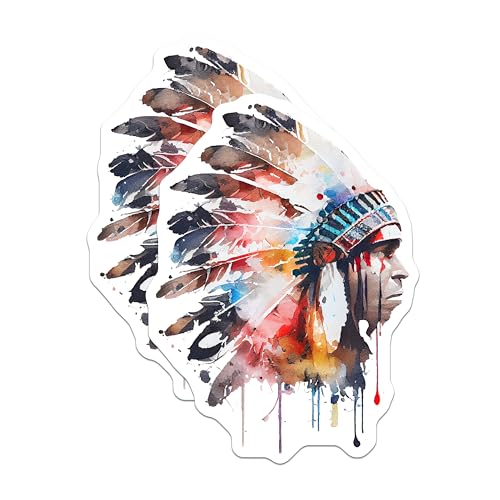 (2 Pack) Native American Headdress Magnets Magnets - 5" On Longest Side - Made in USA - Sticks to Refrigerators & Metal Surfaces - MAG9018