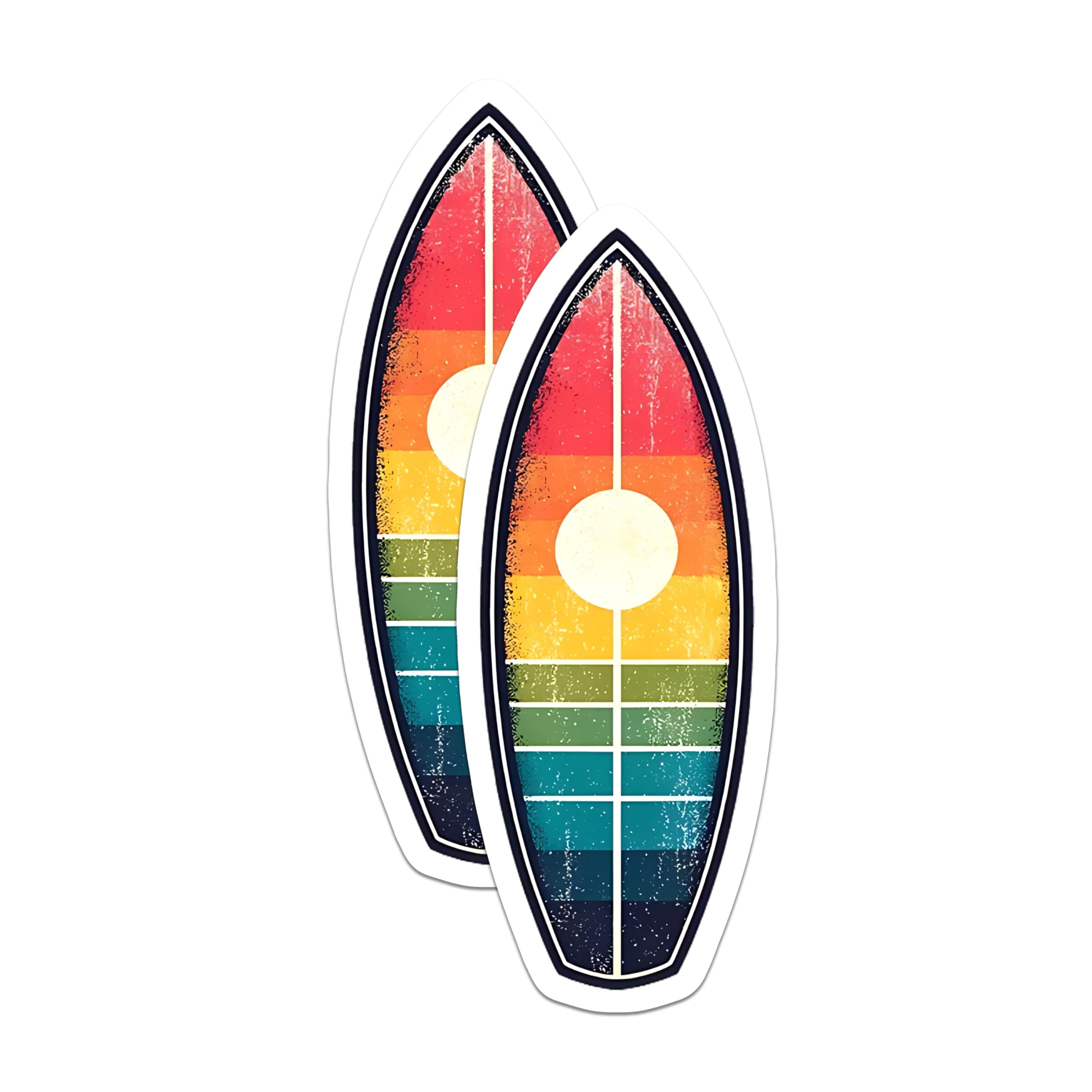 (2 Pack) Surfboard Magnets - Retro Surf Decor - Beach Theme Magnets - 5" On Longest Side - Premium Magnet - for Cars, Refrigerators, Toolboxes, Lockers - Made in USA - MAG14710