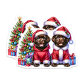 (2 Pack) Christmas Lab Puppies Magnets - Festive Dog Decor - Chocolate Labrador Fridge Accessory - 5 Inches On Longest Side - Thick Durable Magnet - Made in USA - MAG28929