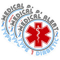 (3 Pack) Type 1 Diabetic Decals - Medical Alert - Emergency Symbol Decals- 3 Inches On Longest Side - Easy Peel & Apply - Made in USA - 3MCS5021