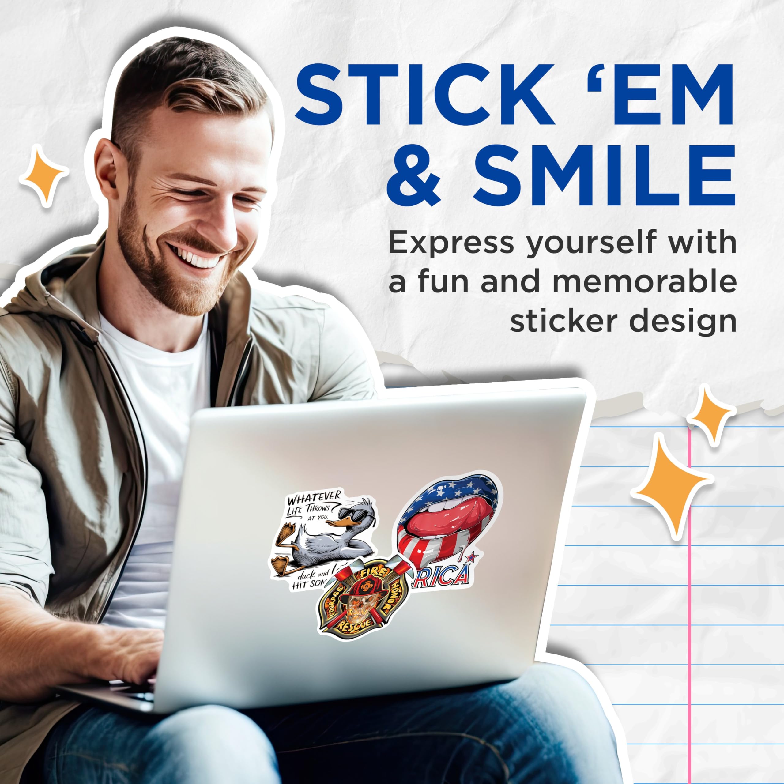 (2 Pack) Funny Duck Stickers - Whatever Life Throws at You Stickers - Duck It Stickers - 5" On Longest Side - Sticks to Any Smooth Flat Surface - Made in USA - BMCS3471
