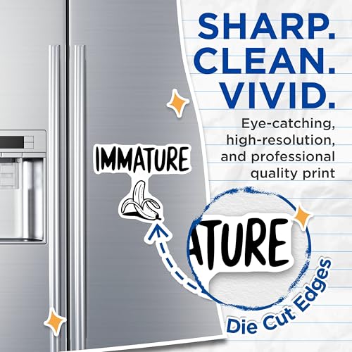 (2 Pack) Immature Magnets - Funny Baa Joke - Humorous Fridge Decoration - 5" On Longest Side - for Cars, Fridges, Toolboxes - Made in USA - MAG6753