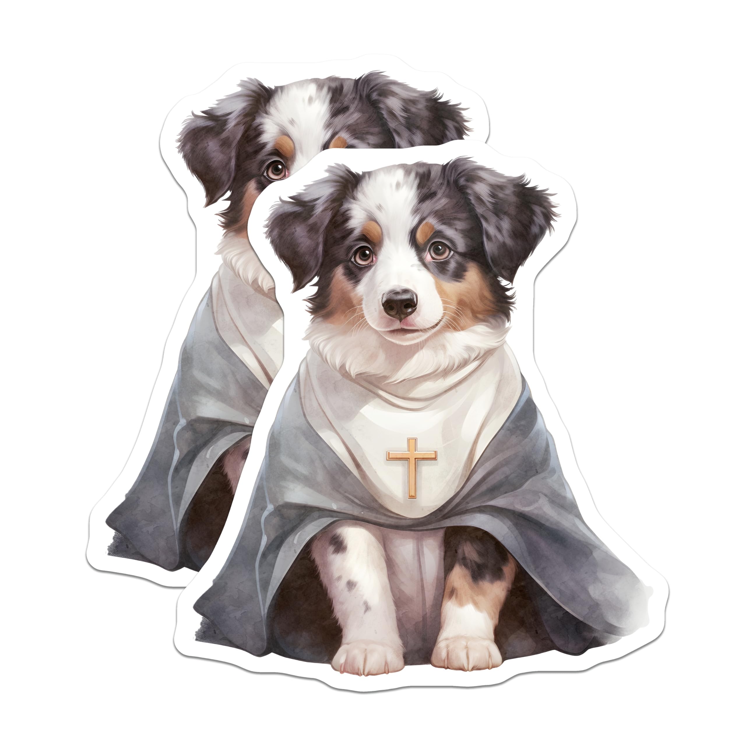 (2 Pack) Religious Dog Magnets - Saint Dog Magnets - Cute Animal Magnets - 5" On Longest Side - Premium Magnet - for Cars, Refrigerators, Toolboxes, Lockers - Made in USA - MAG16756