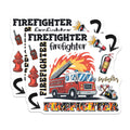 (2 Pack) Firefighter Magnets - Firetruck Decor - Fireman Memorabilia Refrigerator - 5" On Longest Side - Sticks to Smooth Flat Surfaces - Made in USA - MAG10606