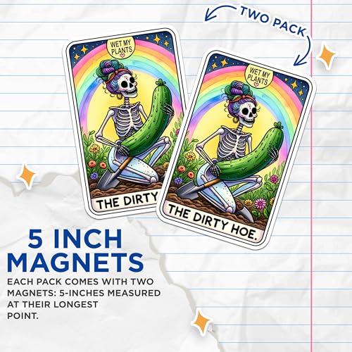 (2 Packs) Wet My Plants Dirty Hoe Magnets - Funny Sassy Sarcastic Magnets - 5 Inches On Longest Side - Premium Magnet - for Fridges, Toolboxes, Cars - Made in USA - MAG2464