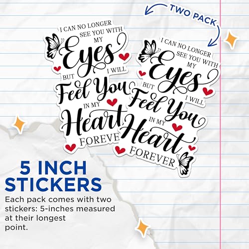 (2 Pack) Sentimental Quote Stickers - Motivational Quote Stickers - Heartfelt Message Stickers - 5" On Longest Side - Sticks to Any Smooth Flat Surface - Made in USA - BMCS2976