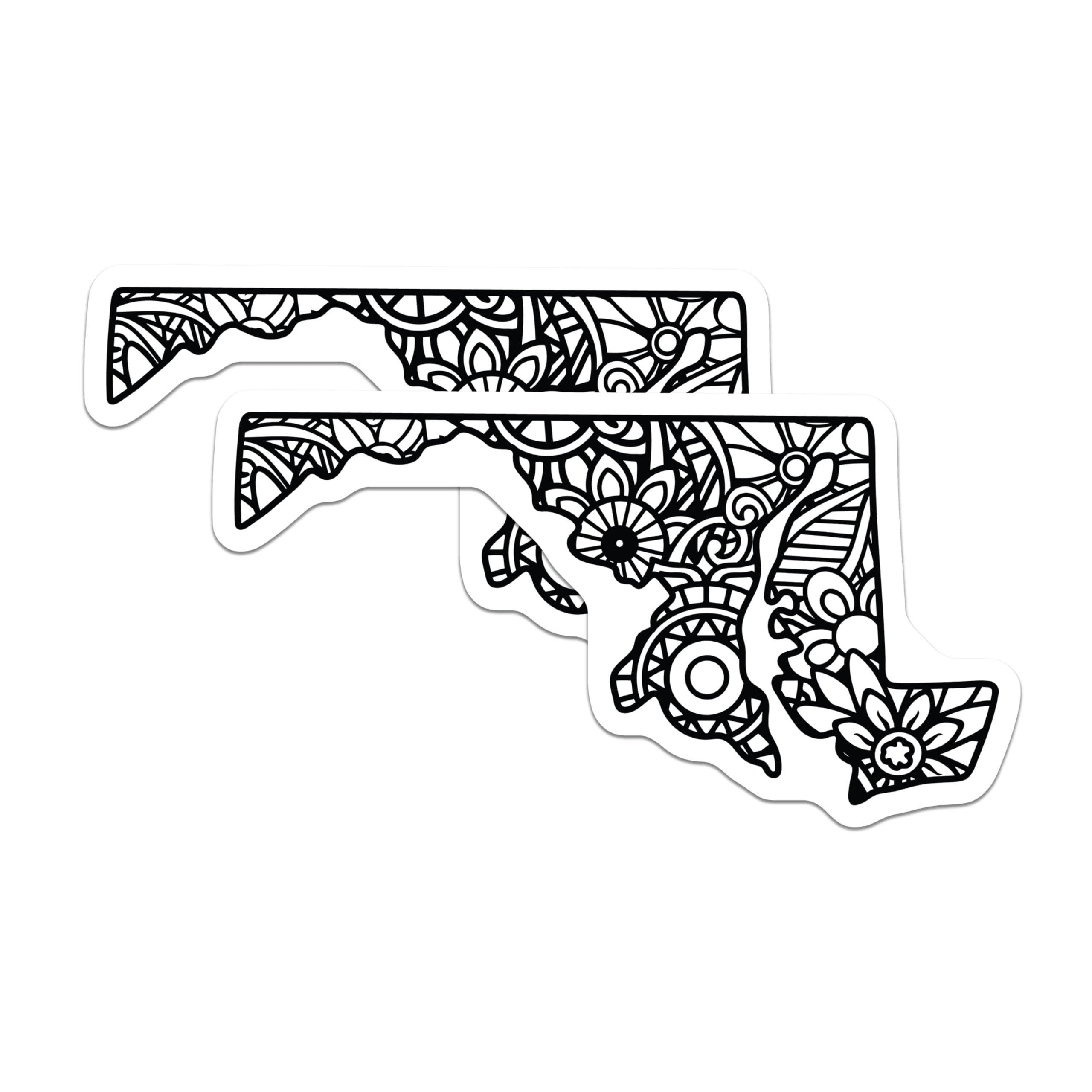(2 Pack) Maryland Map Magnets - Floral State - Home Decor Accent - 5" On Longest Side - Premium Magnet - for Cars, Refrigerators, Toolboxes, Lockers - Made in USA - MAG18135