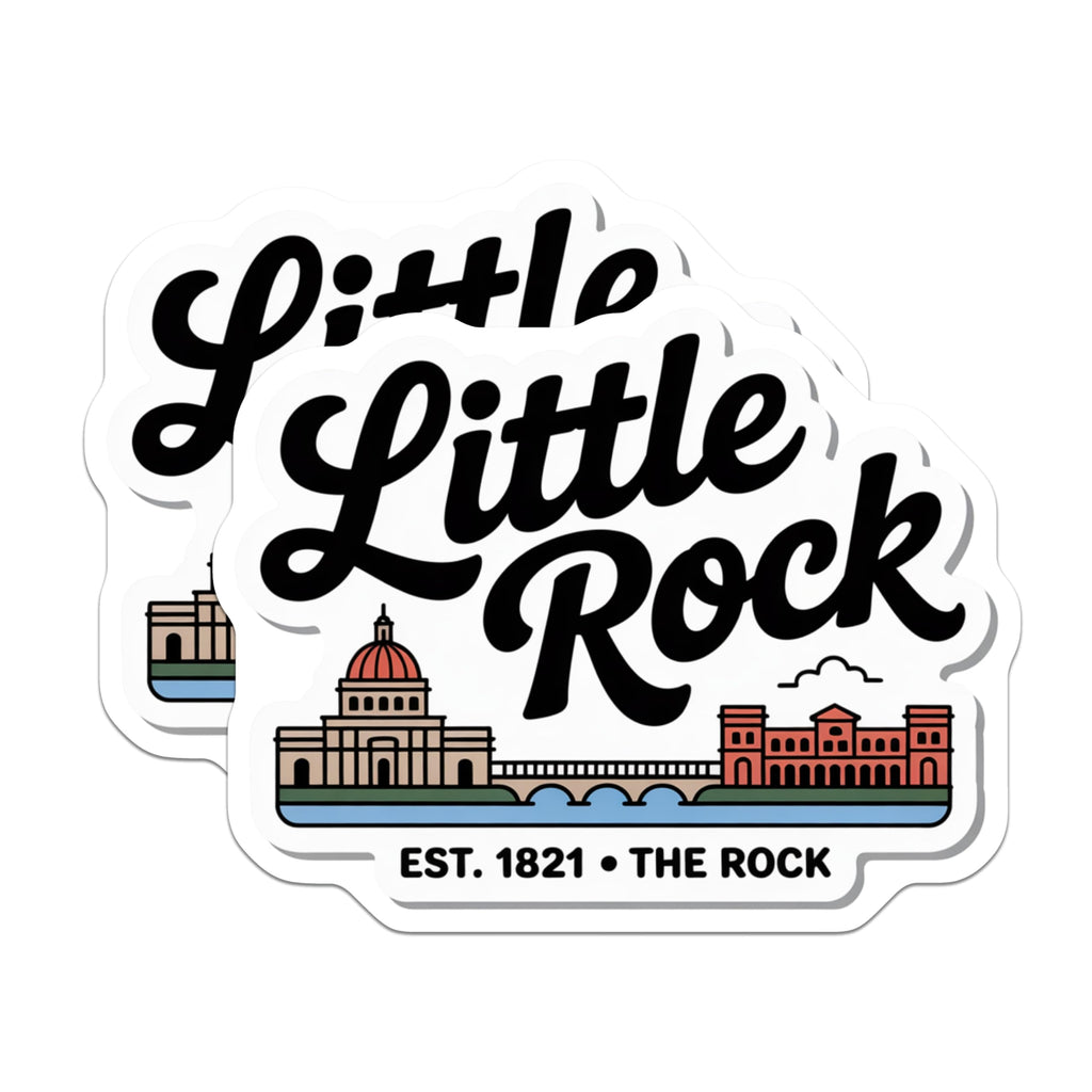 (2 Pack) Little Rock Arkansas Magnets - Souvenir Fridge Magnets - Capital City Travel Decor - 5" On Longest Side - Premium Magnet - for Cars, Refrigerators, Toolboxes, Lockers - Made in USA - MAG17325