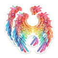 (2 Pack) Rainbow Angel Wings Magnets - Vibrant Feathered Angelic Decor - Spiritual Fantasy Refrigerator Home - 5 Inches On Longest Side - Thick Durable Magnet - Made in USA - MAG39560