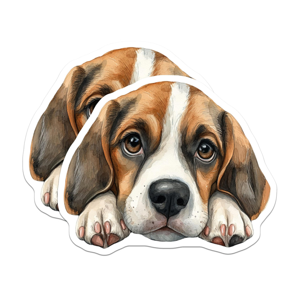 (2 Pack) Beagle Dog Magnets - Cute Puppy Art - Fridge Home Decor - 5" On Longest Side - Premium Magnet - for Cars, Refrigerators, Toolboxes, Lockers - Made in USA - MAG14907