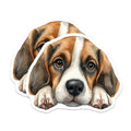(2 Pack) Beagle Dog Magnets - Cute Puppy Art - Fridge Home Decor - 5" On Longest Side - Premium Magnet - for Cars, Refrigerators, Toolboxes, Lockers - Made in USA - MAG14907