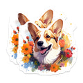 (2 Pack) Corgi Dog Magnets - Floral Pet Lover Fridge Magnets - Whimsical Dog Mom Accessory - 5 Inches On Longest Side - Thick Durable Magnet - Made in USA - MAG27549
