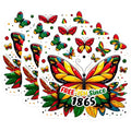 (3 Pack) Butterfly Juneteenth Decals - Free-ish Since 1865 - Colorful Laptop Decal - 3 Inches On Longest Side - Easy Peel & Apply - Made in USA - 3MCS6121