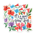 (2 Pack) It's a Good Day Floral Magnets - Positive Affirmation Decor - Inspirational Quote Kitchen Accessory - 5 Inches On Longest Side - Thick Durable Magnet - Made in USA - MAG39382