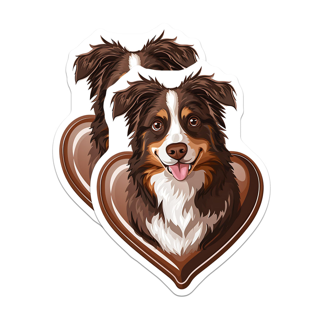 (2 Pack) Aussie Magnets - Australian Shepherd Decor - Dog Breed Fridge Decor - 5" On Longest Side - Premium Magnet - for Cars, Refrigerators, Toolboxes, Lockers - Made in USA - MAG16586