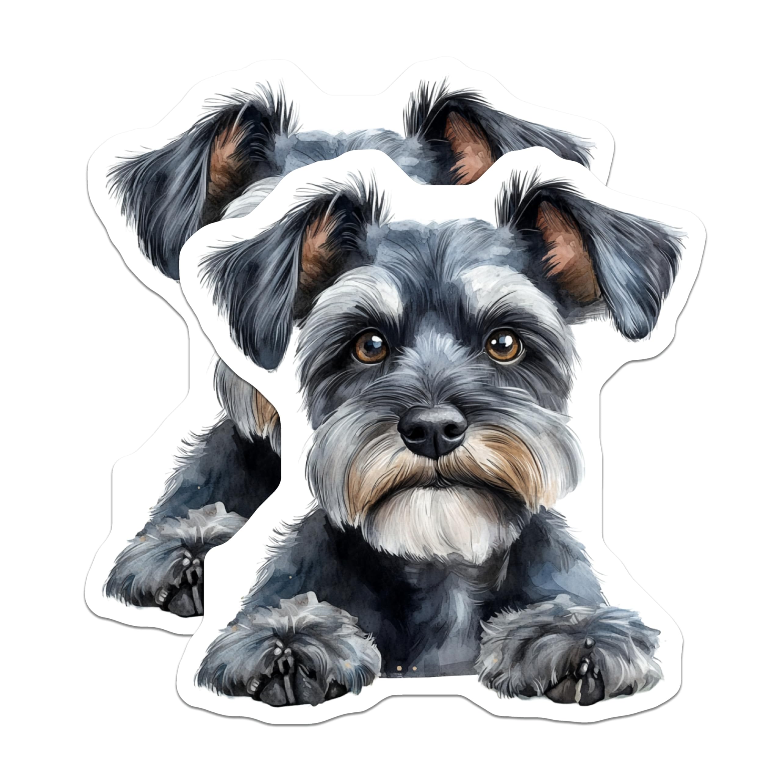 (2 Pack) Schnauzer Dog Magnets - Cute Dog Art - Pet Lover Decor - 5" On Longest Side - Premium Magnet - for Cars, Refrigerators, Toolboxes, Lockers - Made in USA - MAG14390
