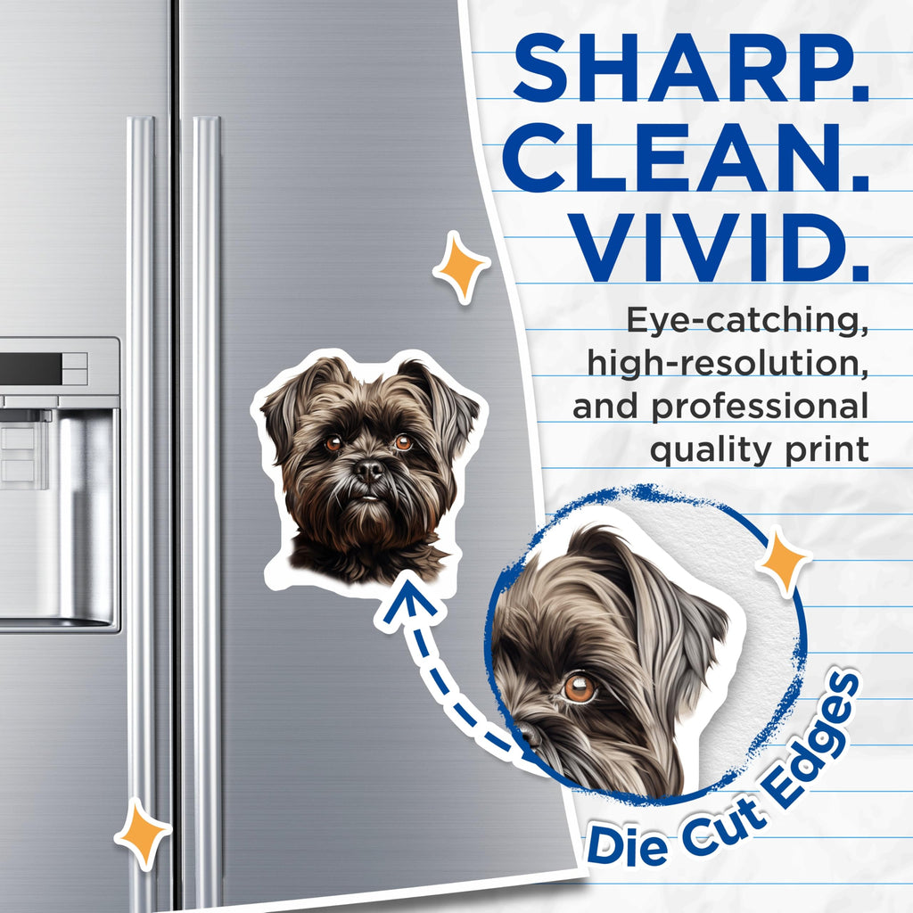 (2 Pack) Brussels Griffon Dog Magnets - Cute Pet Portrait Art - Animal Lover Fridge Decor - Pet Parent Kitchen Accessories - 5 Inches On Longest Side - Thick Durable Magnet - Made in USA - MAG30958