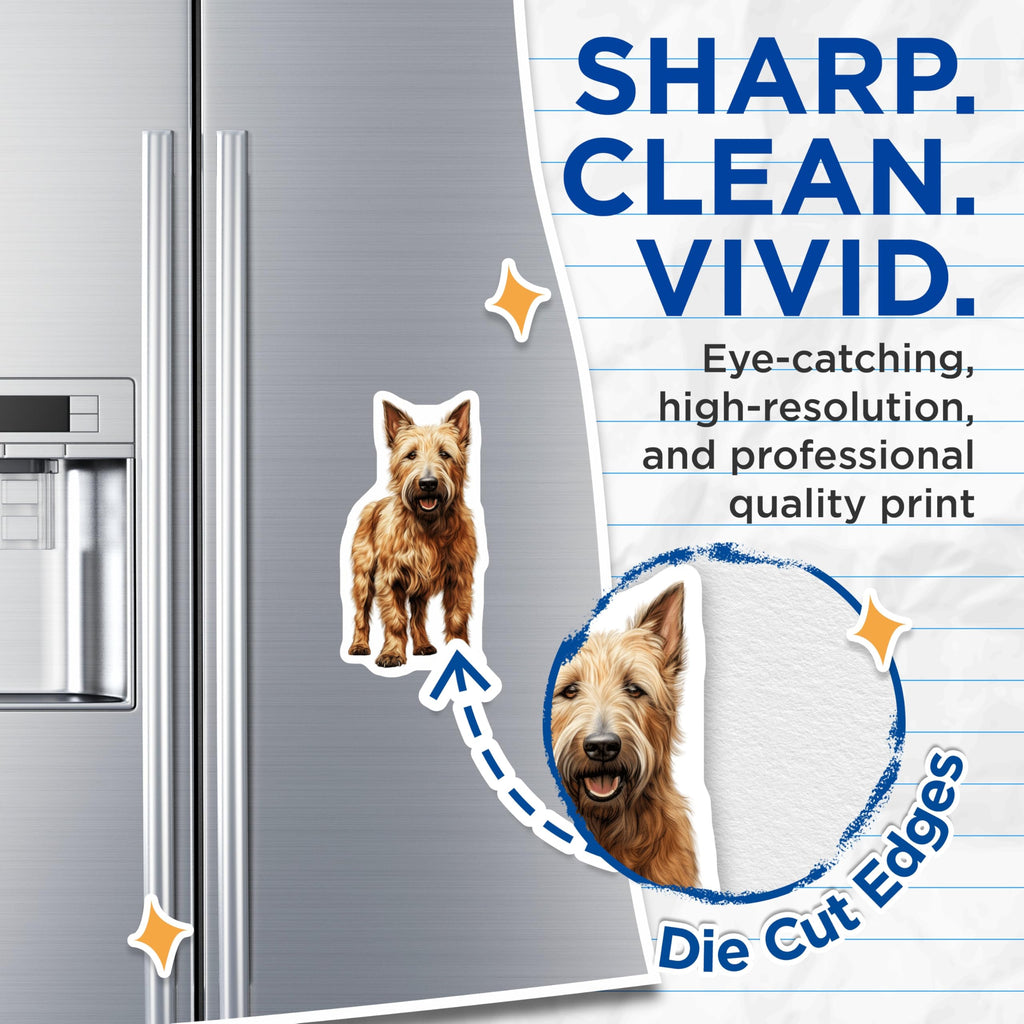 (2 Pack) Scruffy Terrier Magnets - Pet Lover Fridge Decor - Canine Parent Kitchen Art - 5 Inches On Longest Side - Thick Durable Magnet - Made in USA - MAG25225