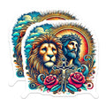 (2 Pack) Lion of Judah Jesus Magnets - Christian Faith Decor - Religious Spiritual Art - 5 Inches On Longest Side - Thick Durable Magnet - Made in USA - MAG27115