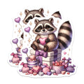 (2 Pack) Cute Raccoon Magnets - Valentine Heart Design - Sweet Animal Lover Display - 5 Inches On Longest Side - Thick Durable Magnet - Made in USA - MAG22753