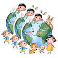 (3 Pack) Earth Day Friends Decals - Kids Animals - Planet Decals - 3 Inches On Longest Side - Easy Peel & Apply - Made in USA - 3MCS7202