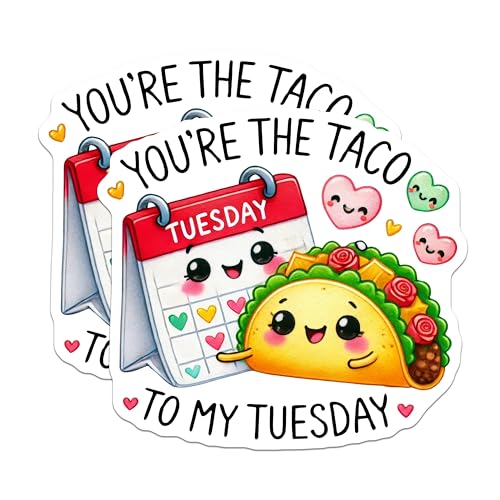 (2 Pack) You are The Taco to My Tuesday Magnets - Funny Taco Magnets - Cute Taco Calendar Magnets - 5" On Longest Side - for Cars, Refrigerators, Toolboxes, Lockers - Made in USA MAG3580